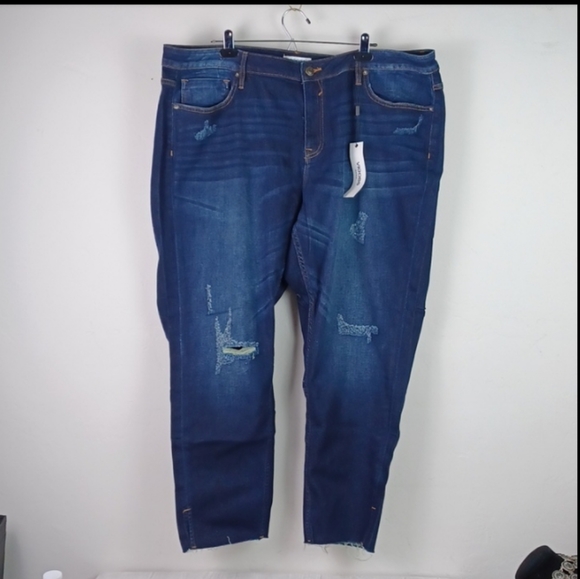 VIGOSS DESTRESSED STRETCH  RAW HEM GORGEOUS SKINNY JEANS SZ 24W - Picture 2 of 11